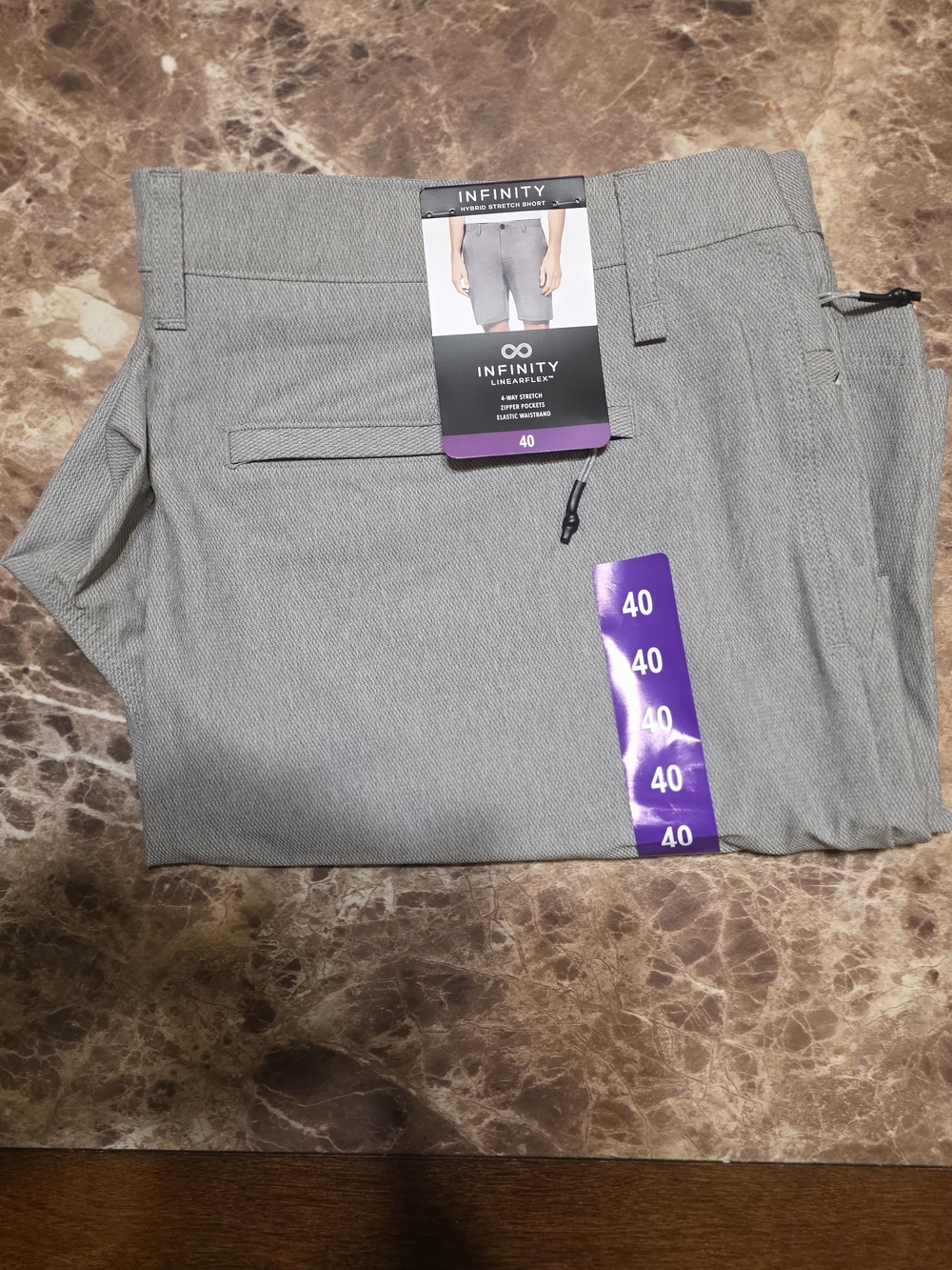 INFINITY Men’s Gray Hybrid Shorts - Light Gray Stretch